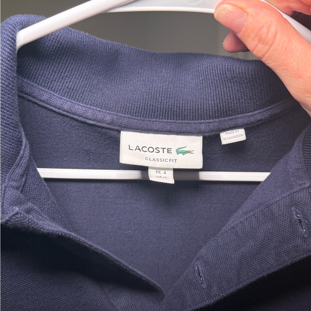 Lacoste Dark Blue Polo with Green Logo - Picture 5 of 5